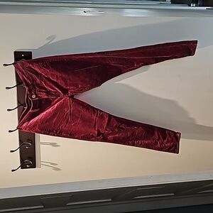 Red velour American eagle jeggings